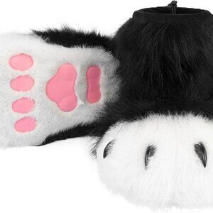 Animal Fuzzy Slippers Bear Cat Wolf Dog Fox Furry Shoes Costume Accessories